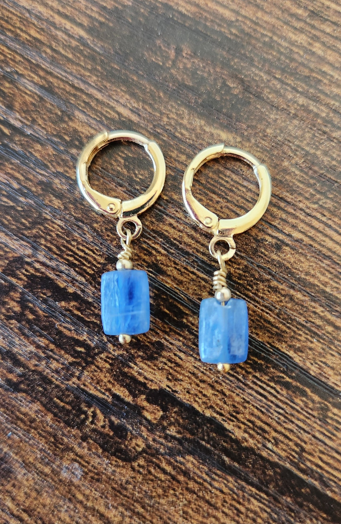 Kyanite Drop Earrings 14k Gold Filled Ear Clasps