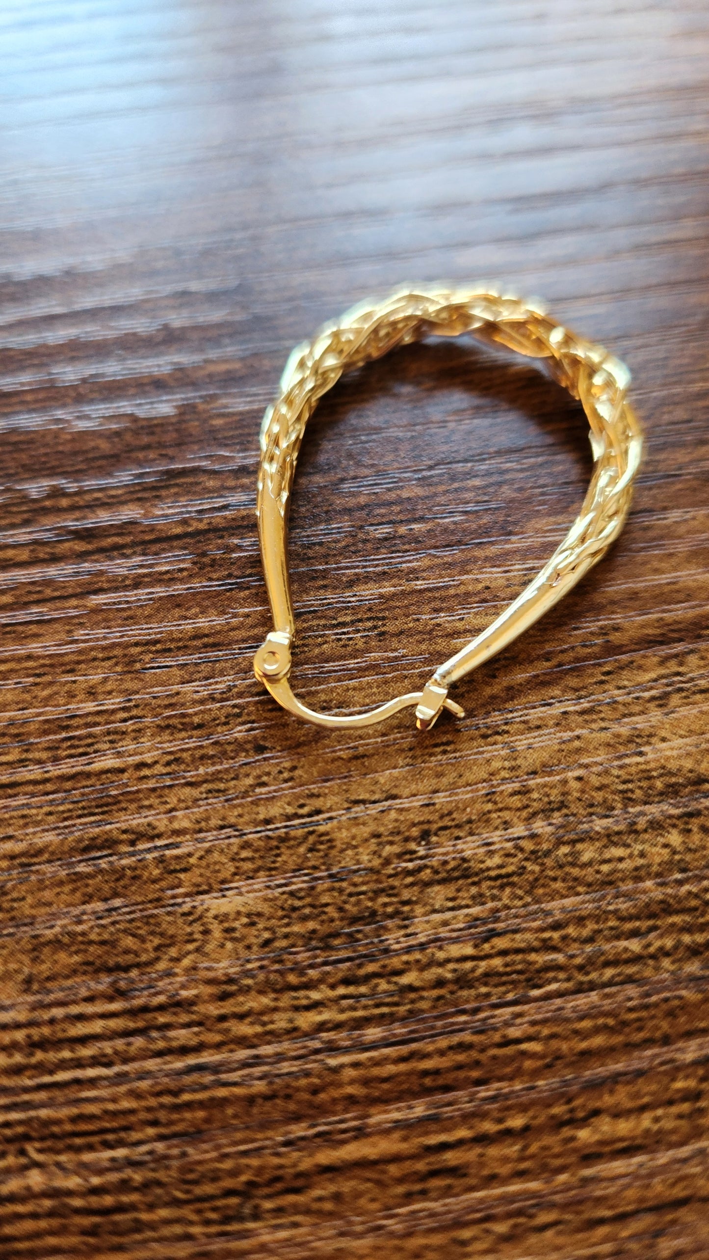Phoebe Woven Gold Loop earrings (1.5") 14k Gold Plated