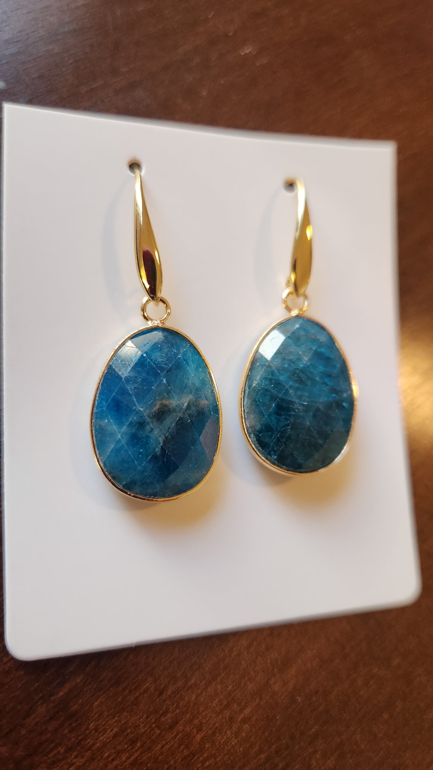 Dahlia Blue Apatite Statement Dangle Earrings