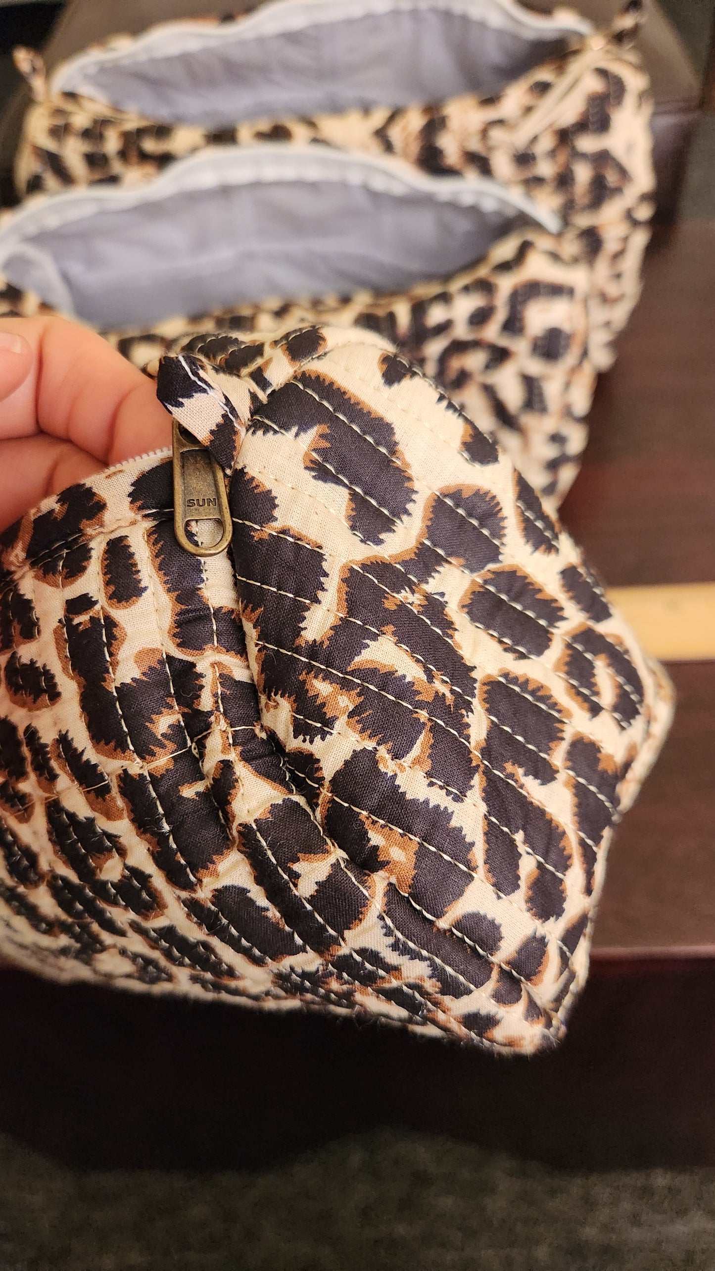Aubrey Leopard 3 Piece Organizer bags