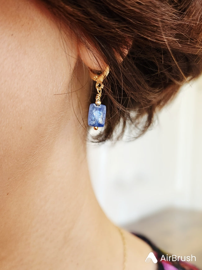 Kyanite Drop Earrings 14k Gold Filled Ear Clasps