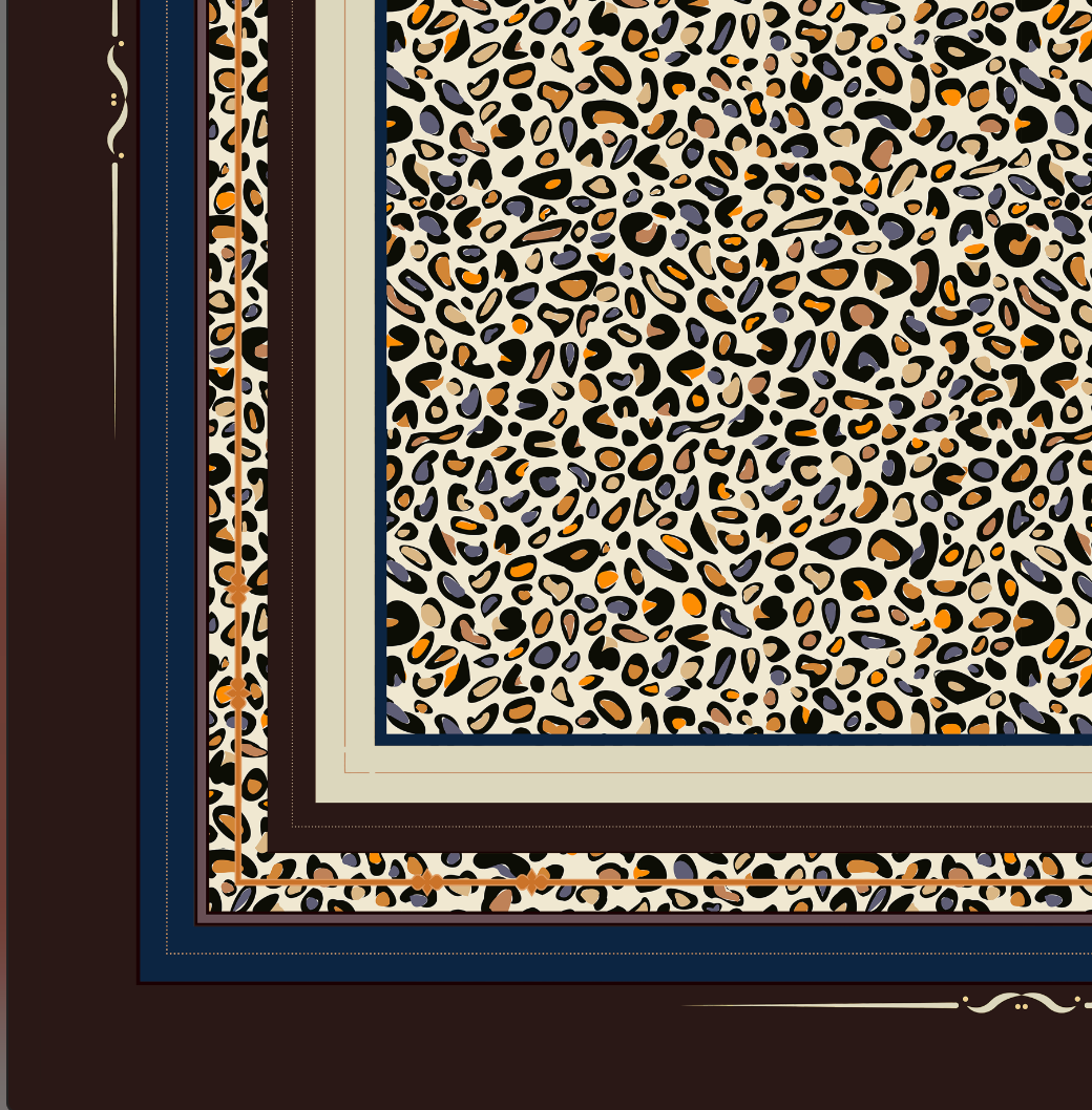 Charli 100% Silk Scarf | Dark Brown Navy Blue Leopard Print Scarf | Lightweight Silk