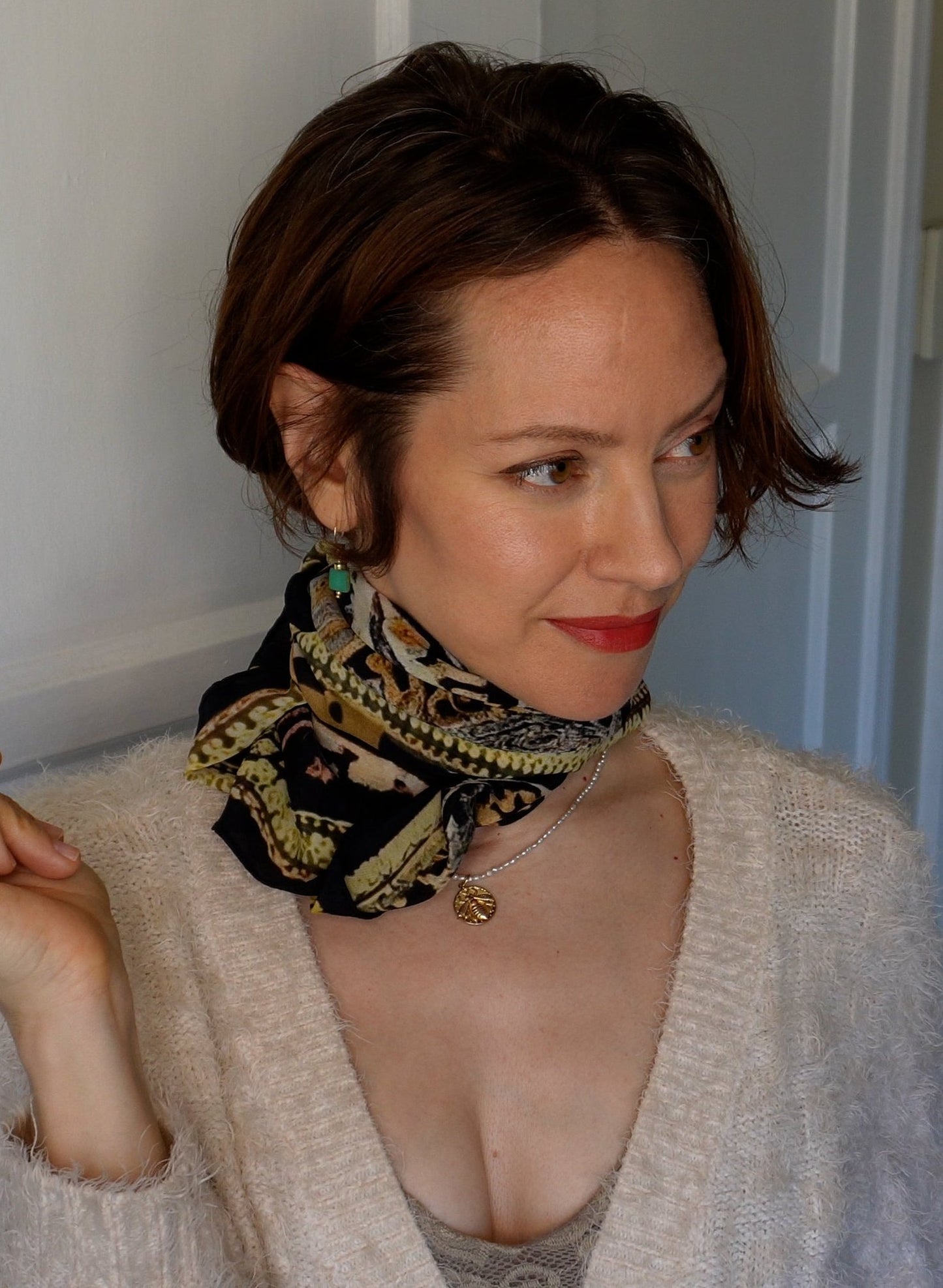 Sasha 100% Silk Scarf Black Batik