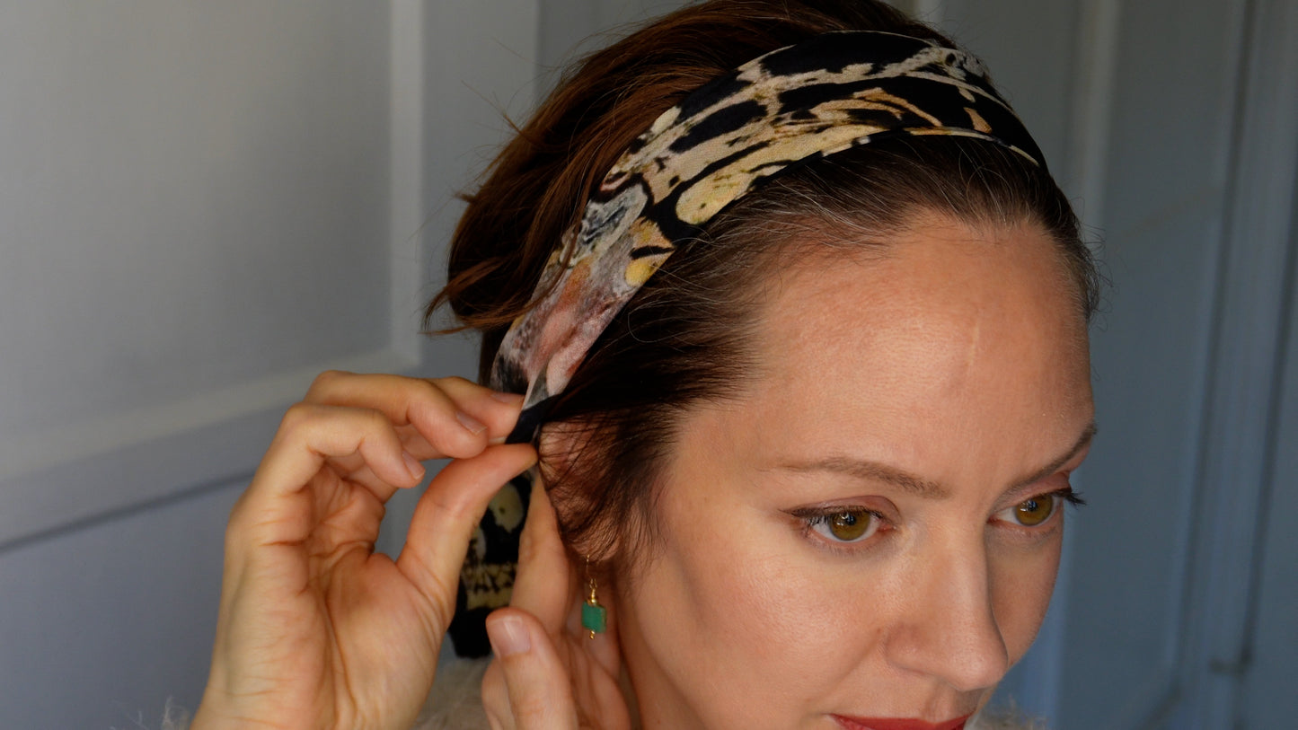 Sasha 100% Silk Scarf Black Batik