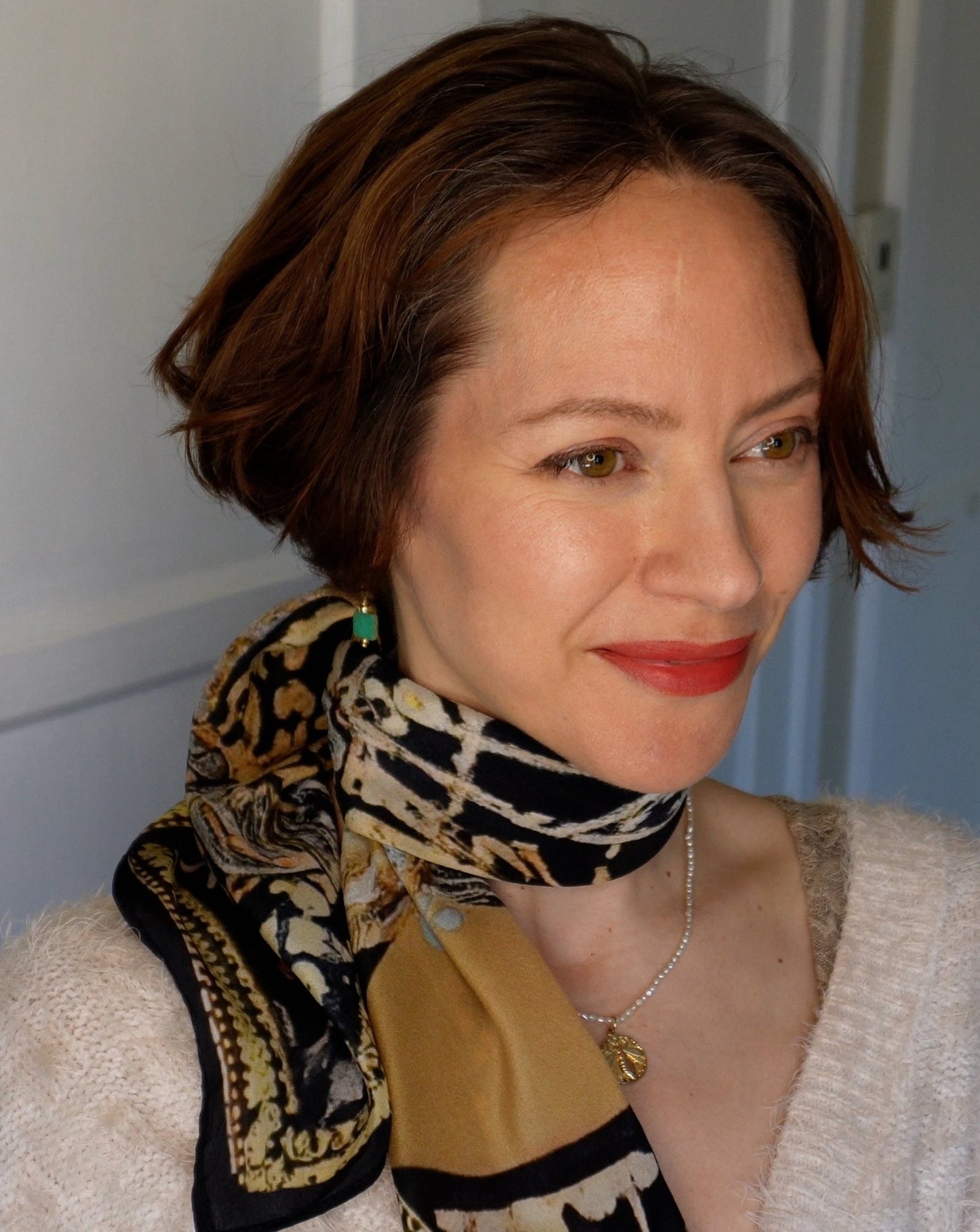 Sasha 100% Silk Scarf Black Batik