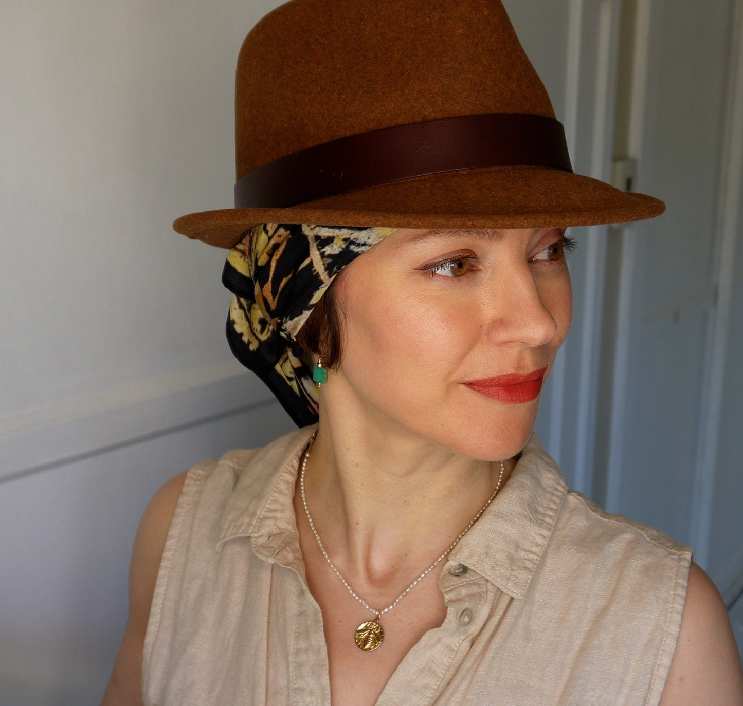 Sasha 100% Silk Scarf | Black Batik | 30" Square | Crepe Silk