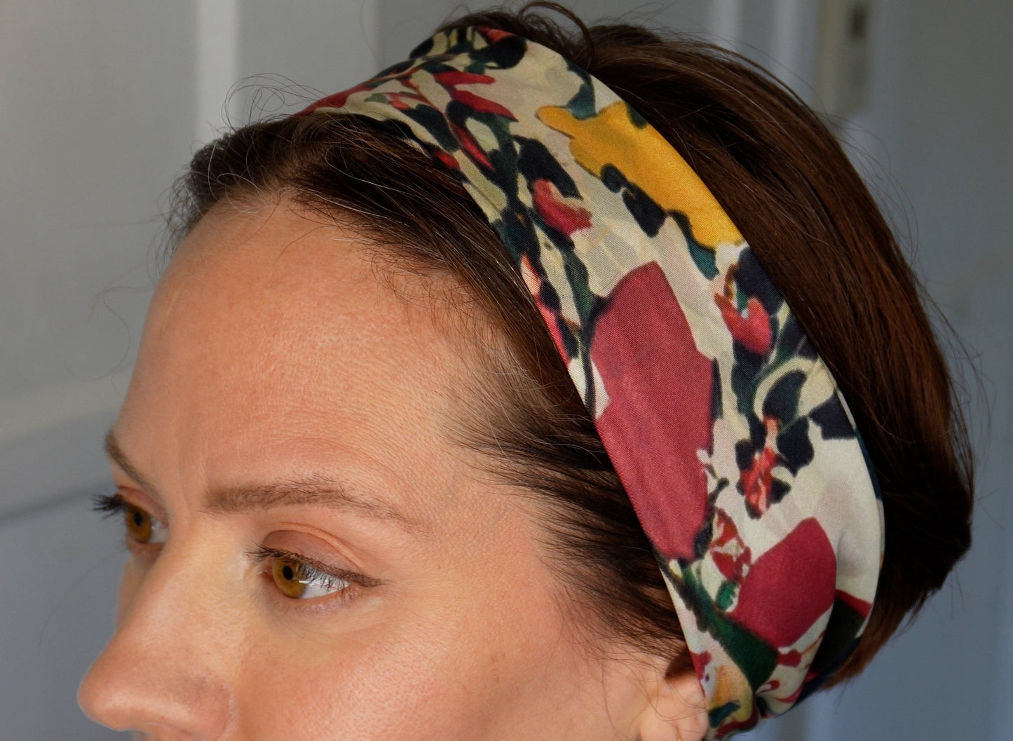 Edie 100% Silk Scarf Muted Rose Garden Tones 20 inch