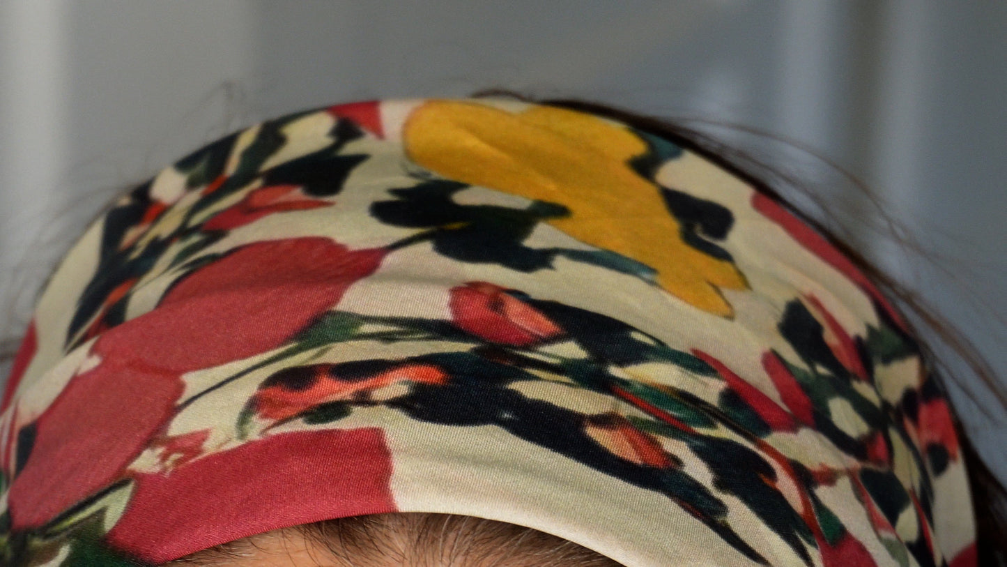 Edie 100% Silk Scarf Muted Rose Garden Tones 20 inch