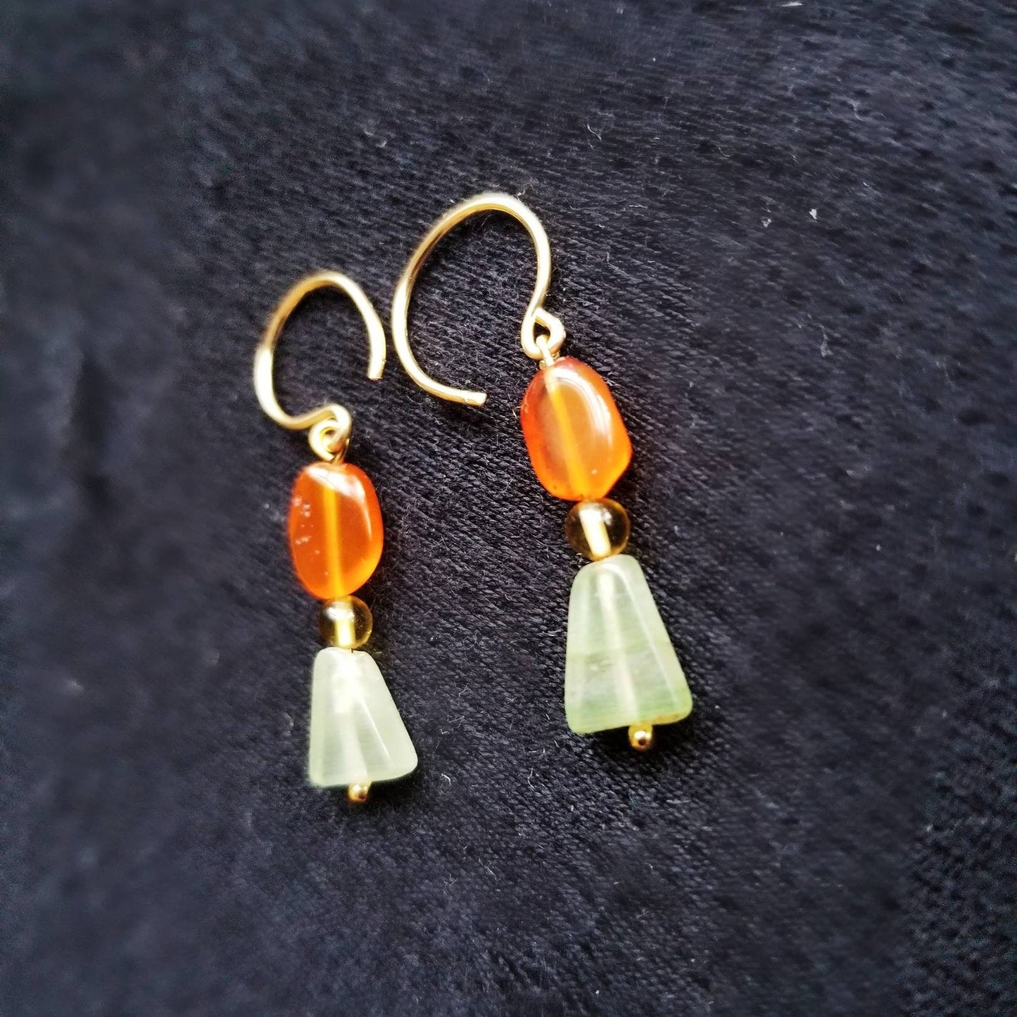 Chloe dangle earrings in 14k gold filled with Carnelian, Citrine, and Aventurine gemstones
