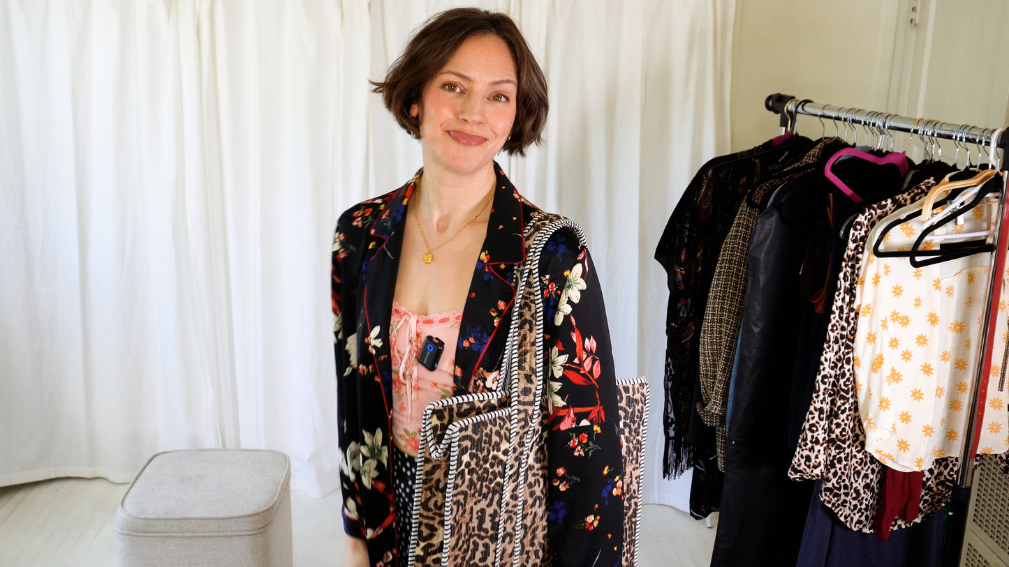 Structured Tote Bag with zipper and inside pocket - Leopard Lady