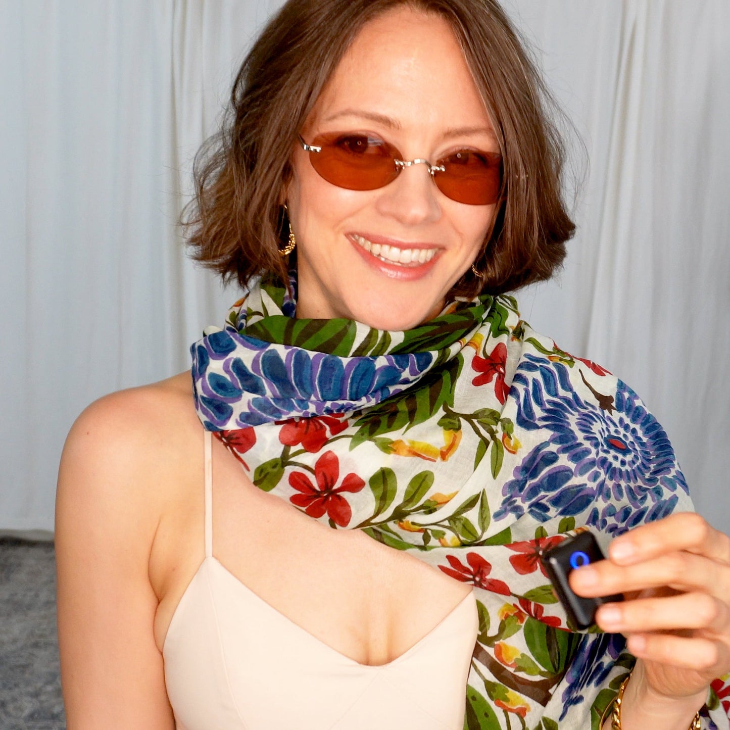 Lille Flower Garden Cotton Scarf | Large Lightweight 100% Cotton
