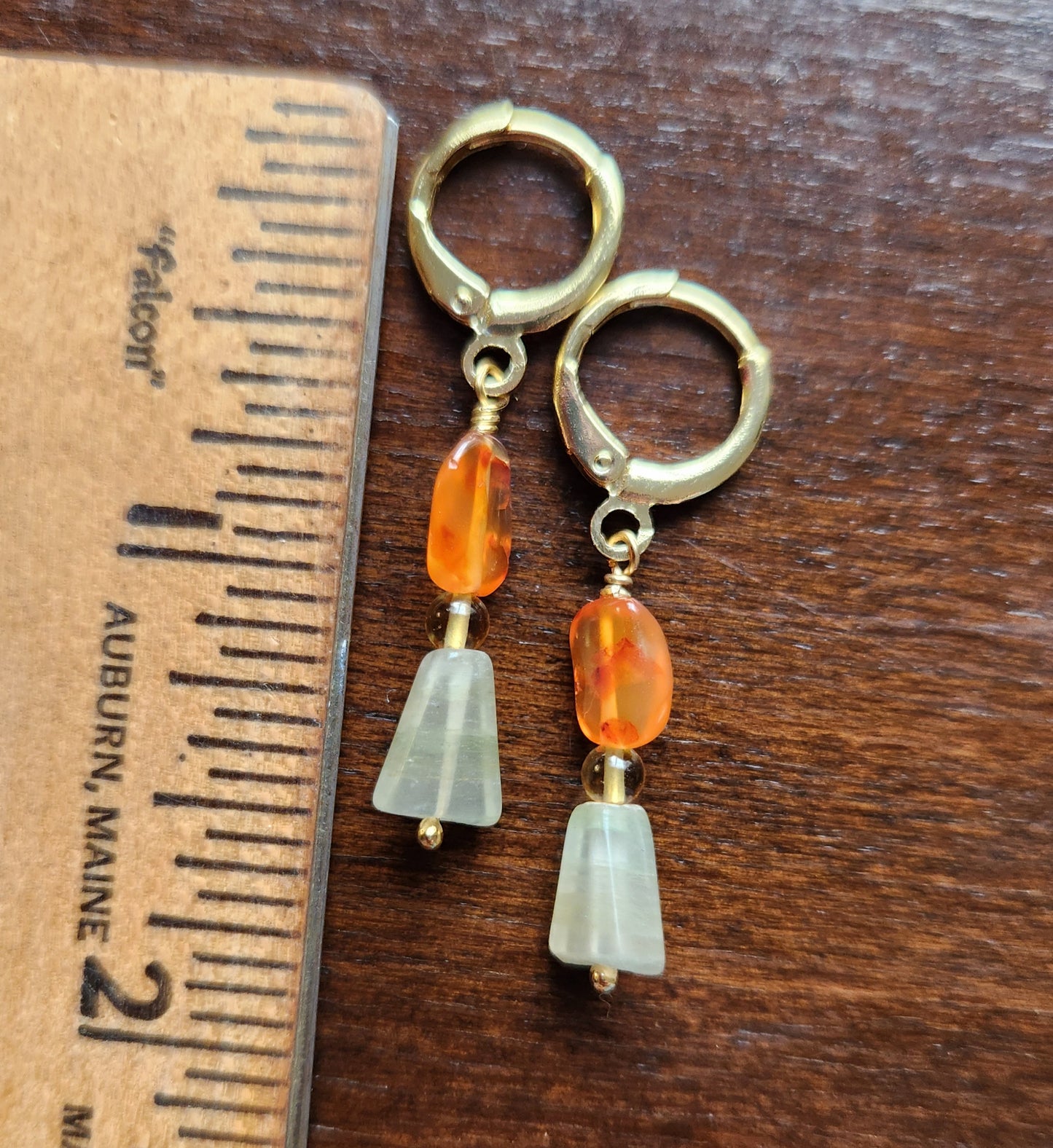 Chloe dangle earrings in 14k gold filled with Carnelian, Citrine, and Aventurine gemstones