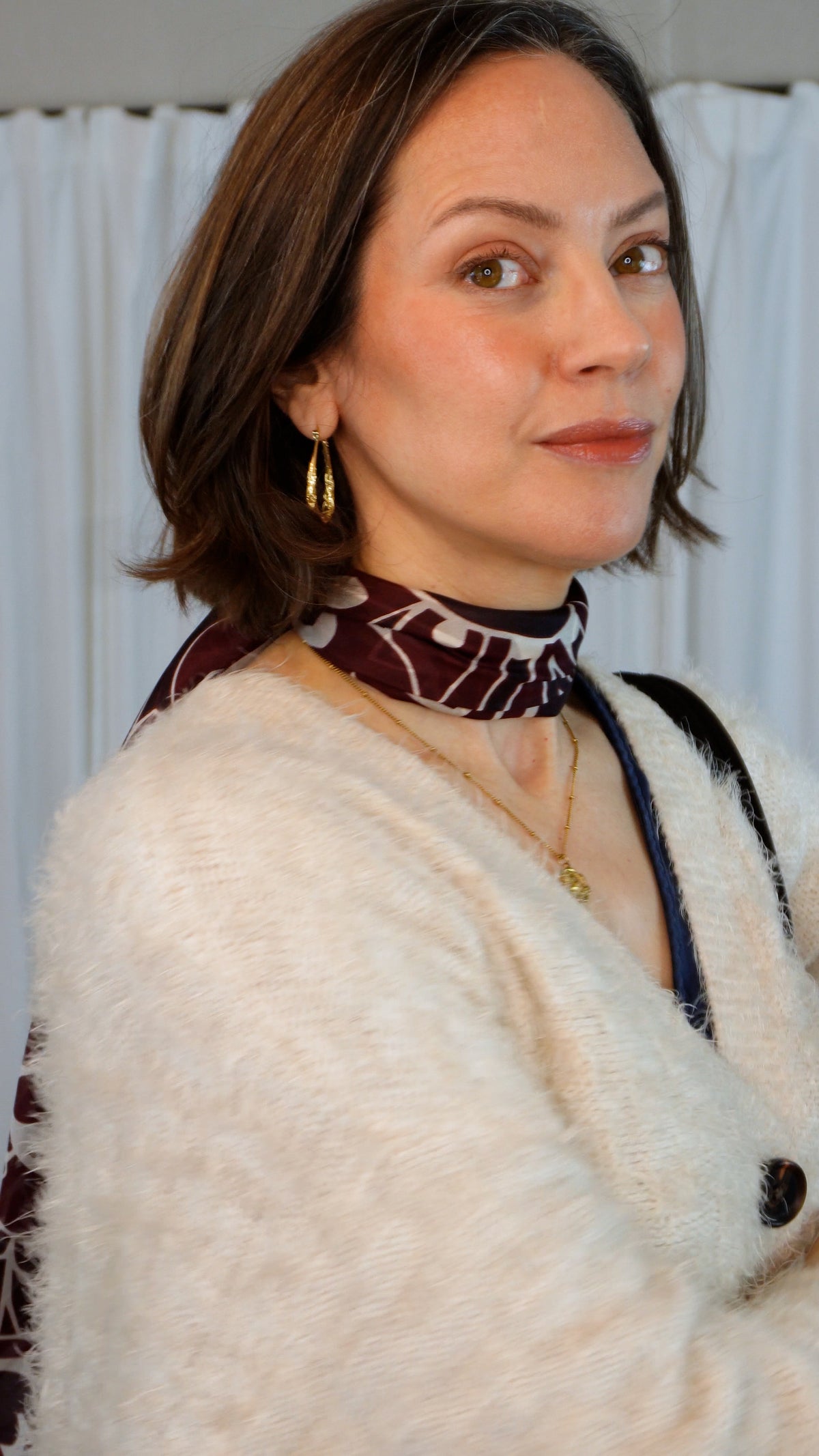 Vivienne 100% Silk Scarf | Burgundy | 41" Large Square | Ultra Lightweight