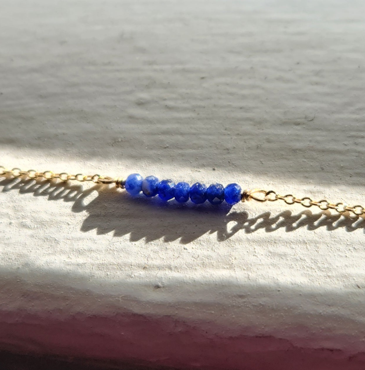 Marin necklace 15.5" Blue Lapis 14k Gold Filled or Sterling Silver Chain
