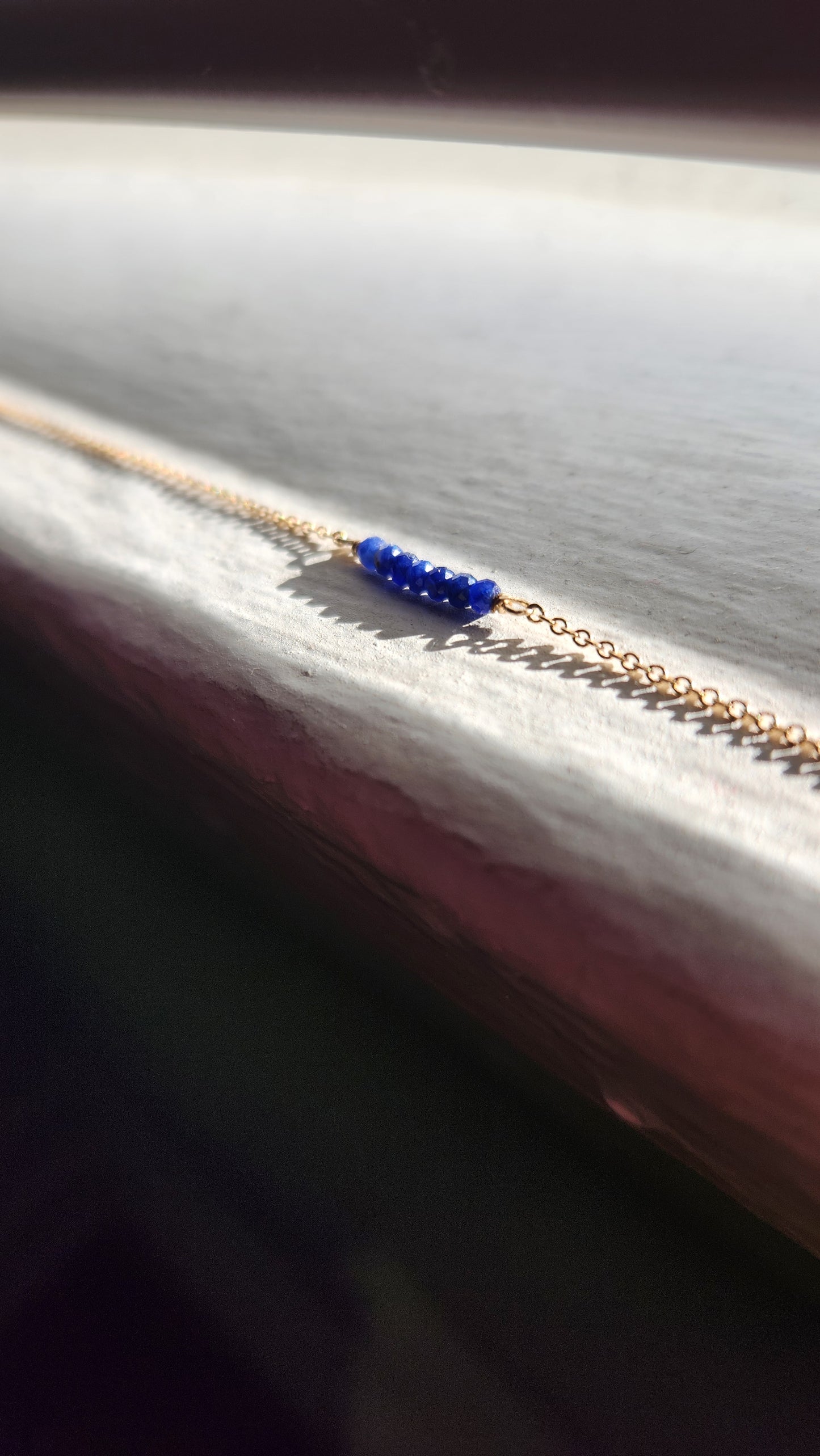 Marin necklace 15.5" Blue Lapis 14k Gold Filled or Sterling Silver Chain