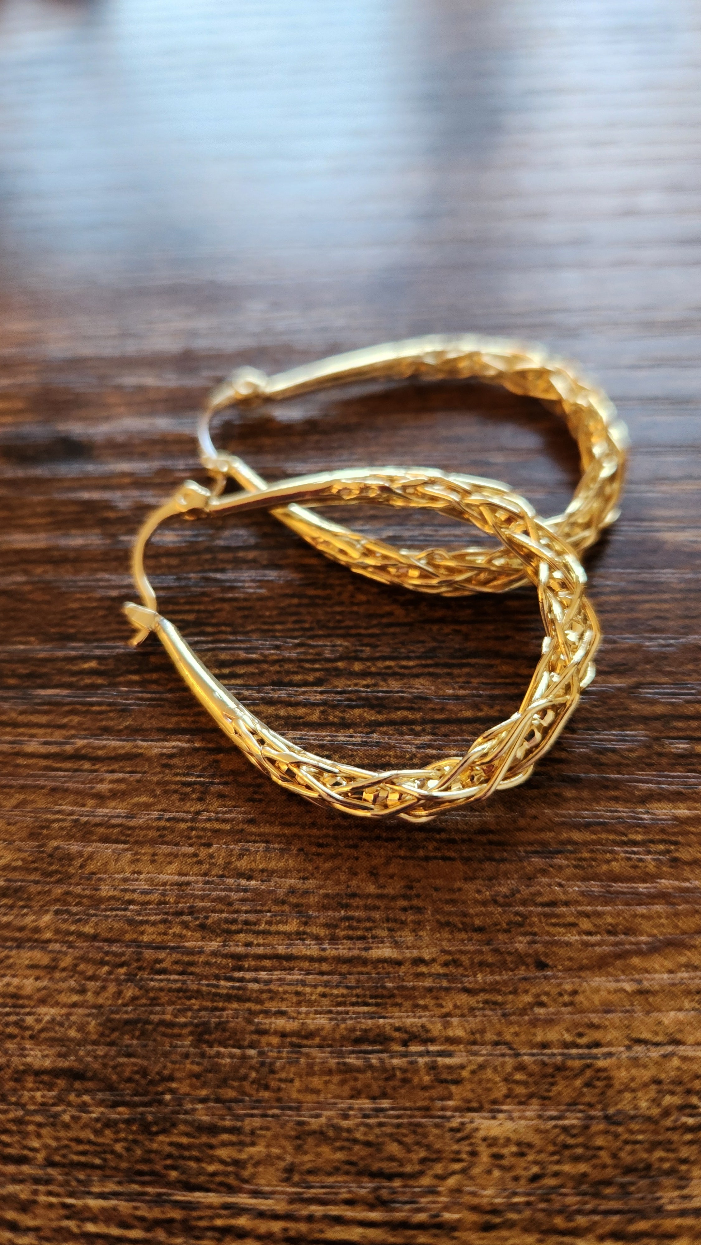 Phoebe Woven Gold Loop earrings (1.5
