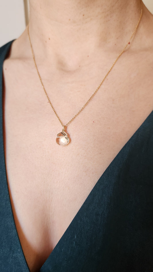 Maya Clear Quartz Teardrop Pendant 18" necklace