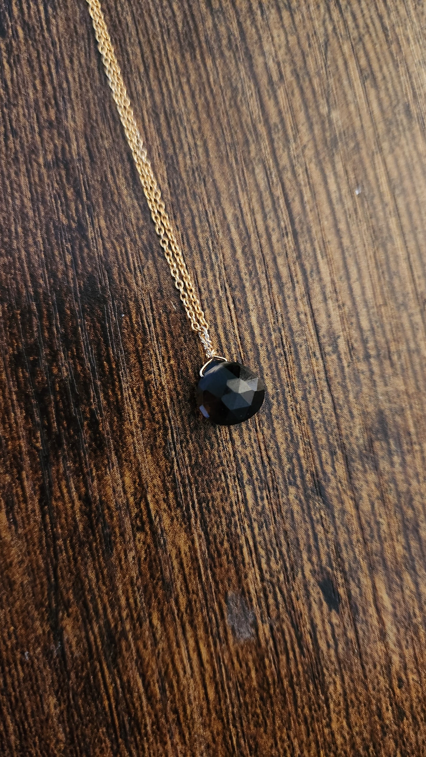 Monique Smoky Quartz Teardrop Pendant 18" necklace