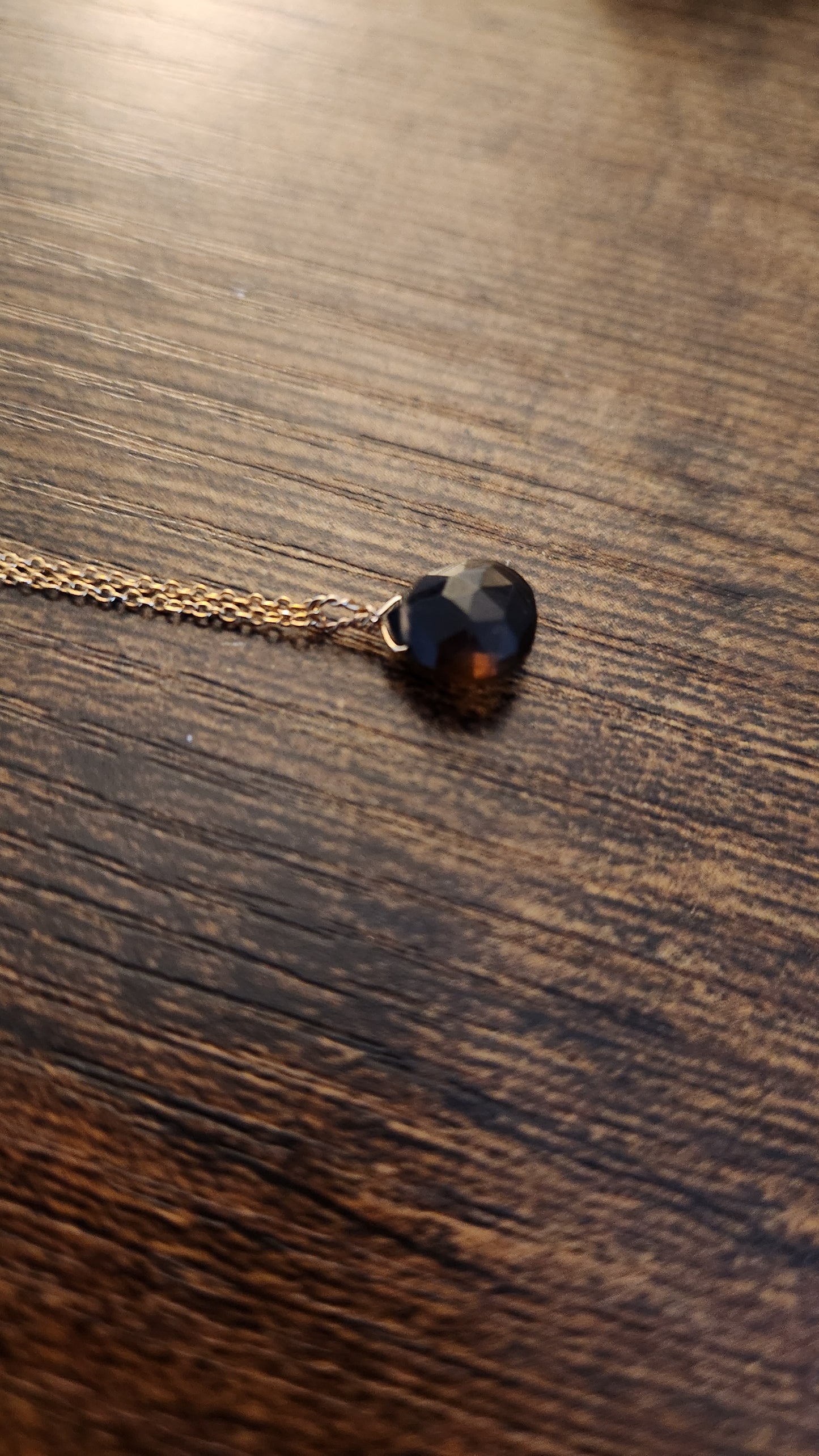 Monique Smoky Quartz Teardrop Pendant 18" necklace