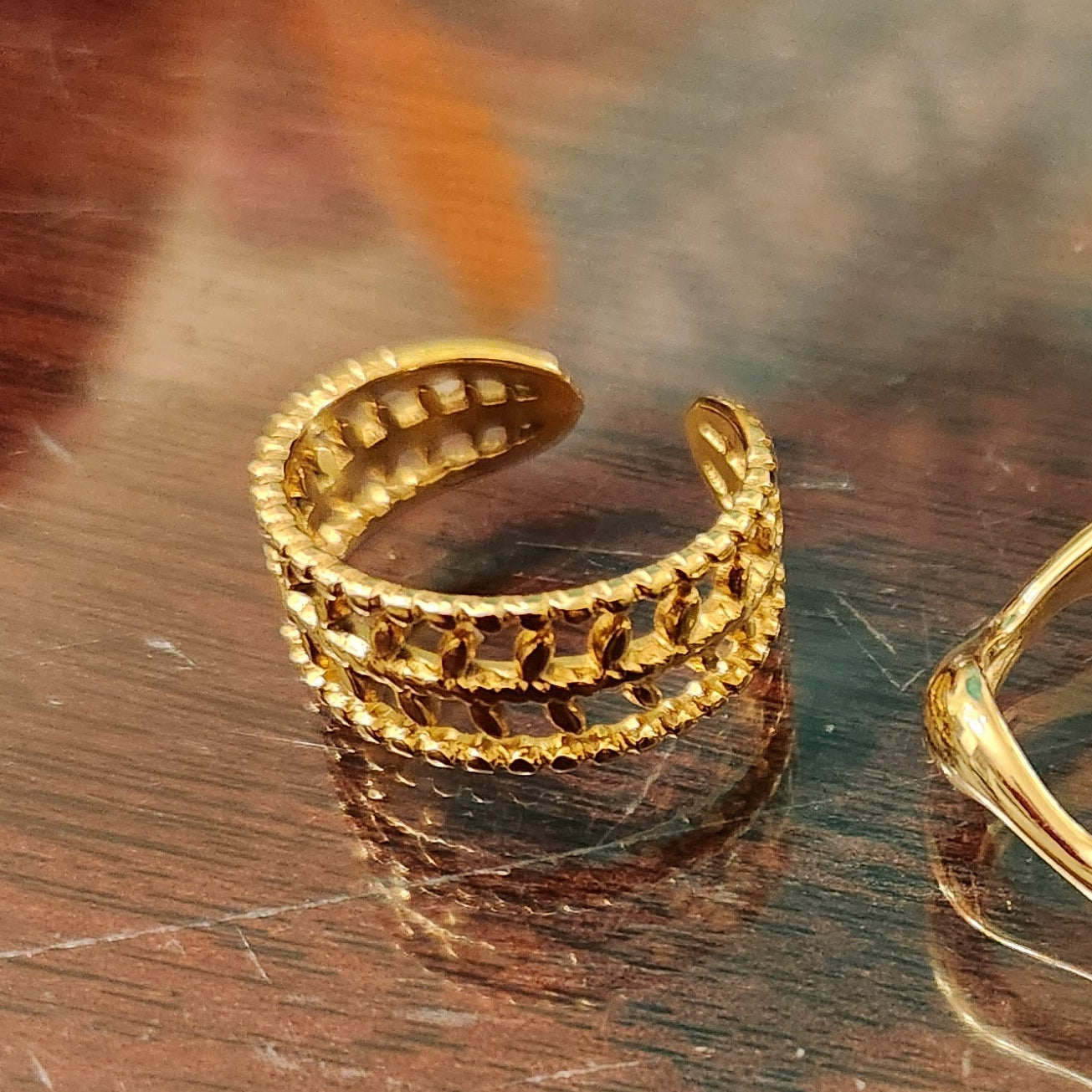Laurel Open Ring 18k Gold Plated - Adjustable, Inclusive Jewelry