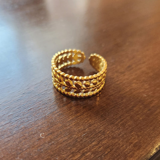 Laurel Open Ring 18k Gold Plated - Adjustable, Inclusive Jewelry