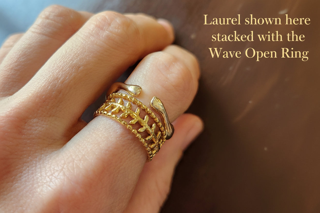 Laurel Open Ring 18k Gold Plated - Adjustable, Inclusive Jewelry