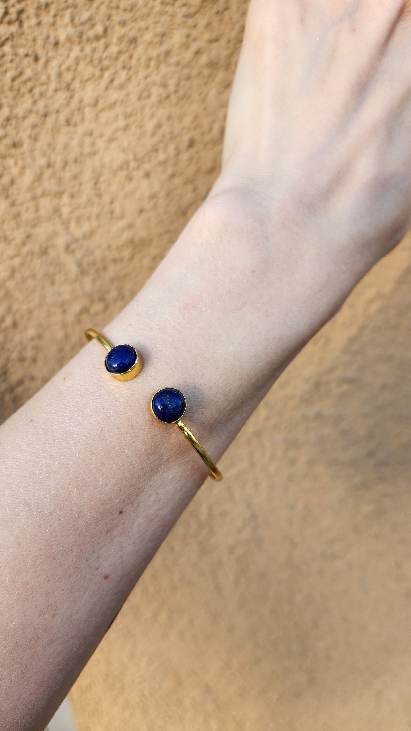 Lapis and Opal  18k Gold Plated 3 Piece Set - Earring, Necklace, Bracelet