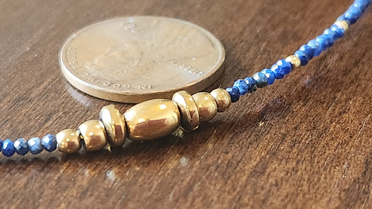 Lapis and Opal  18k Gold Plated 3 Piece Set - Earring, Necklace, Bracelet
