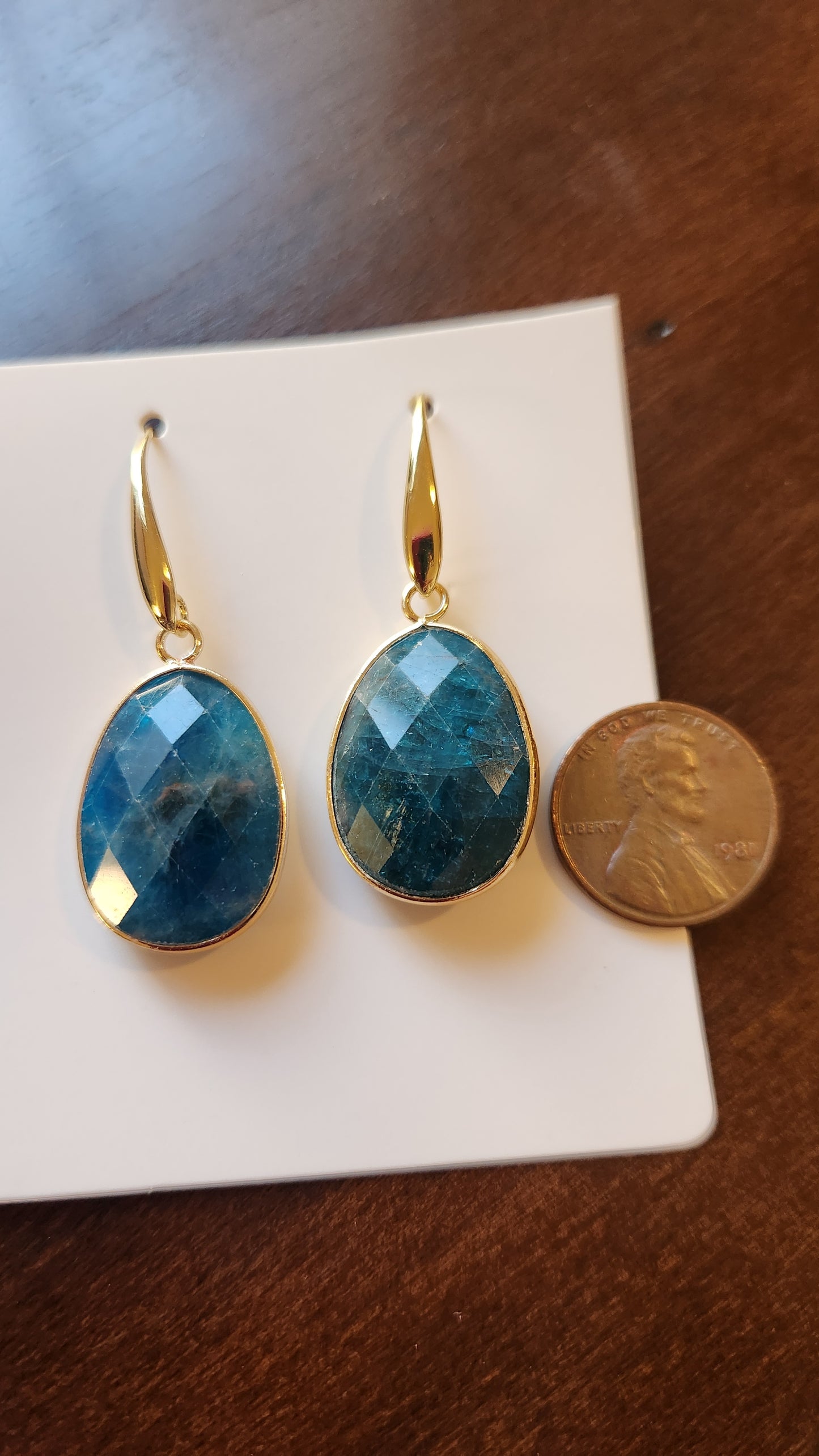 Dahlia Blue Apatite Statement Dangle Earrings