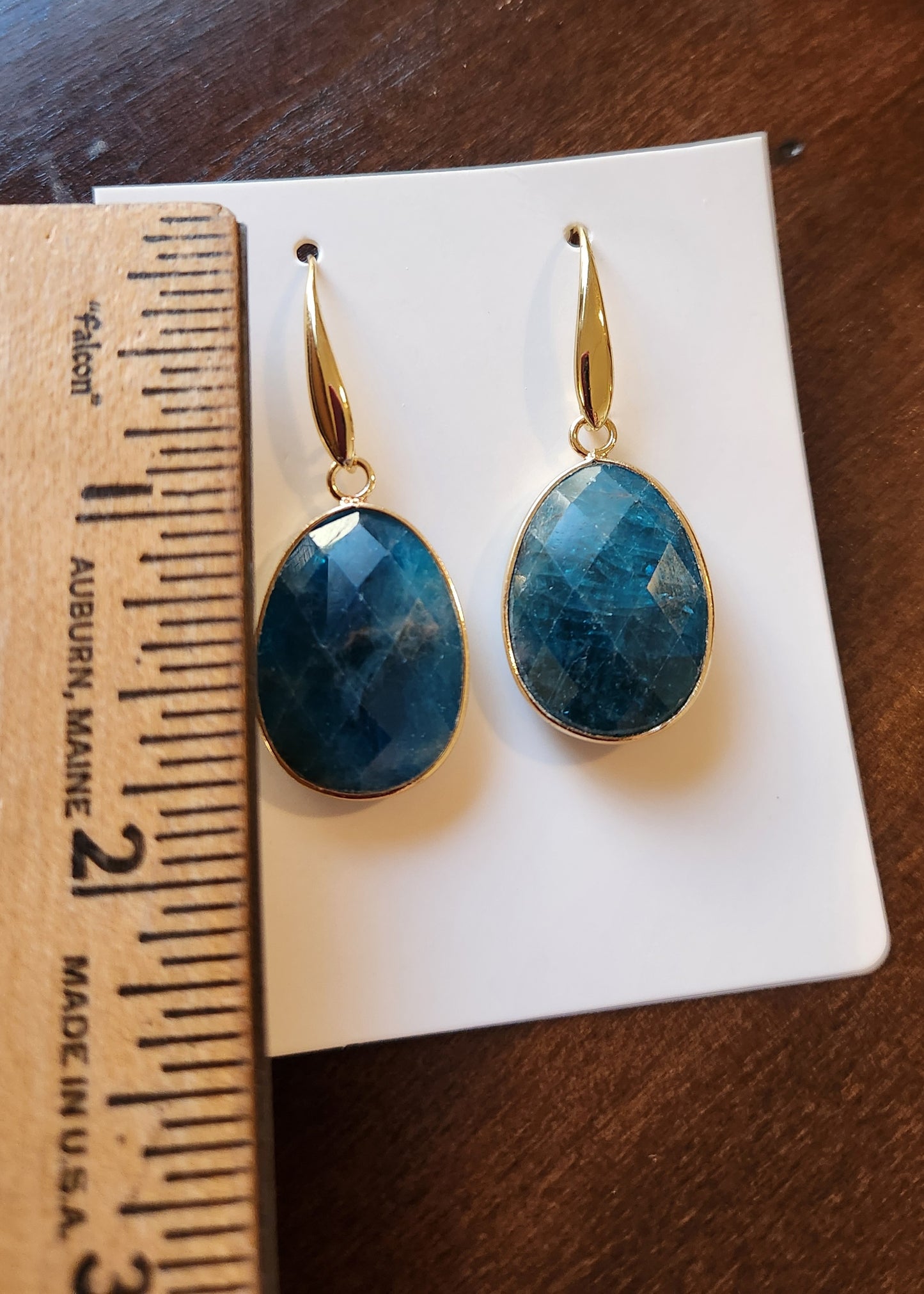 Dahlia Blue Apatite Statement Dangle Earrings