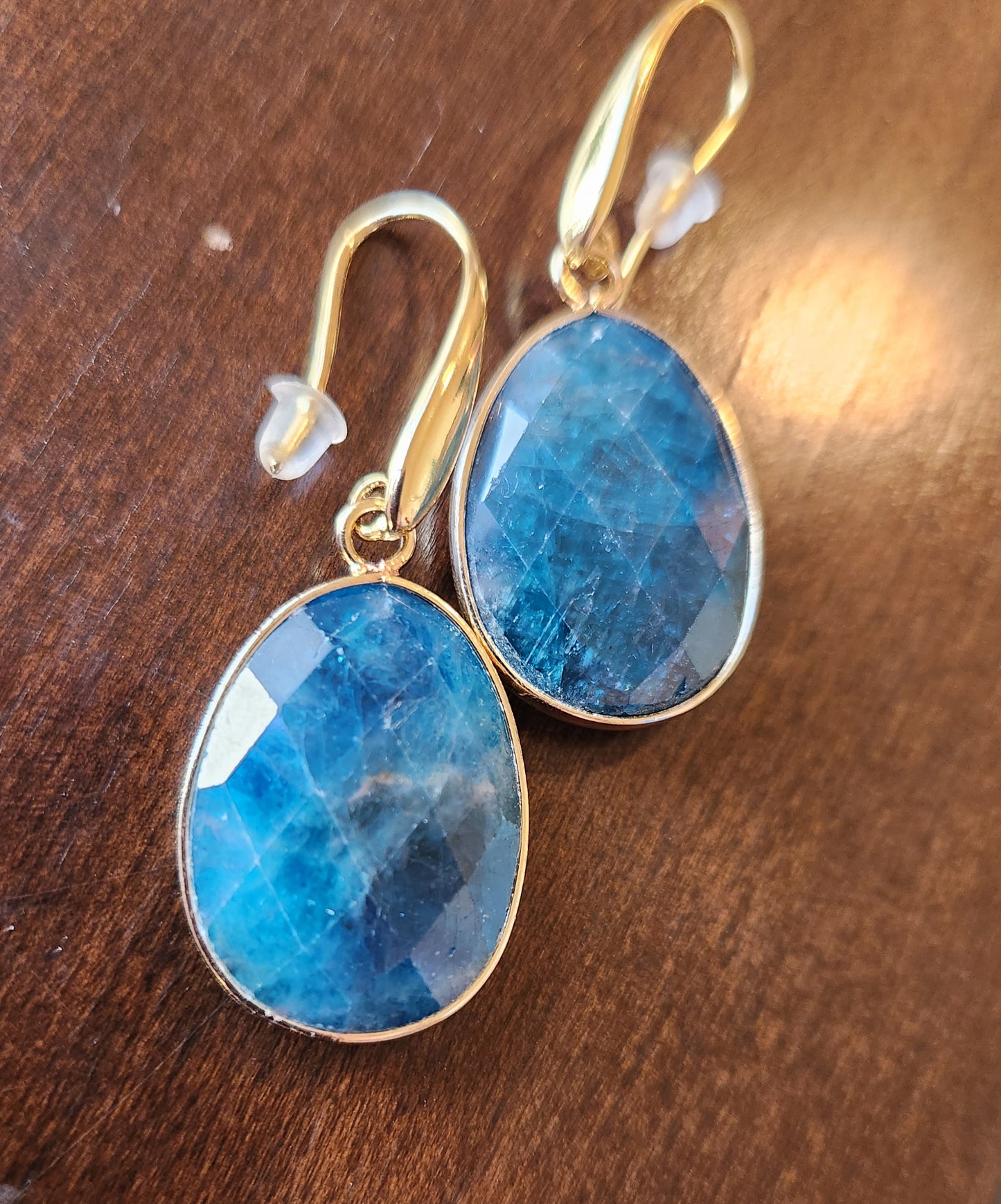 Dahlia Blue Apatite Statement Dangle Earrings