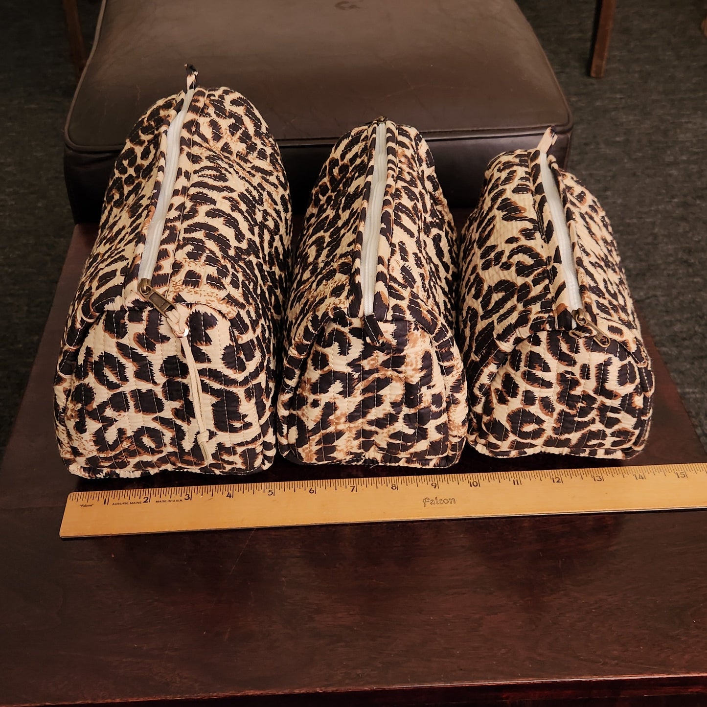 Aubrey Leopard 3 Piece Organizer bags