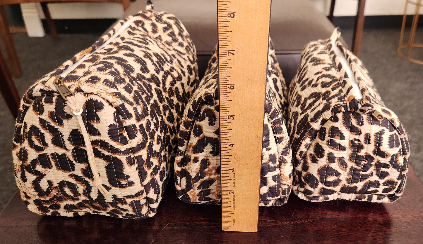 Aubrey Leopard 3 Piece Organizer bags