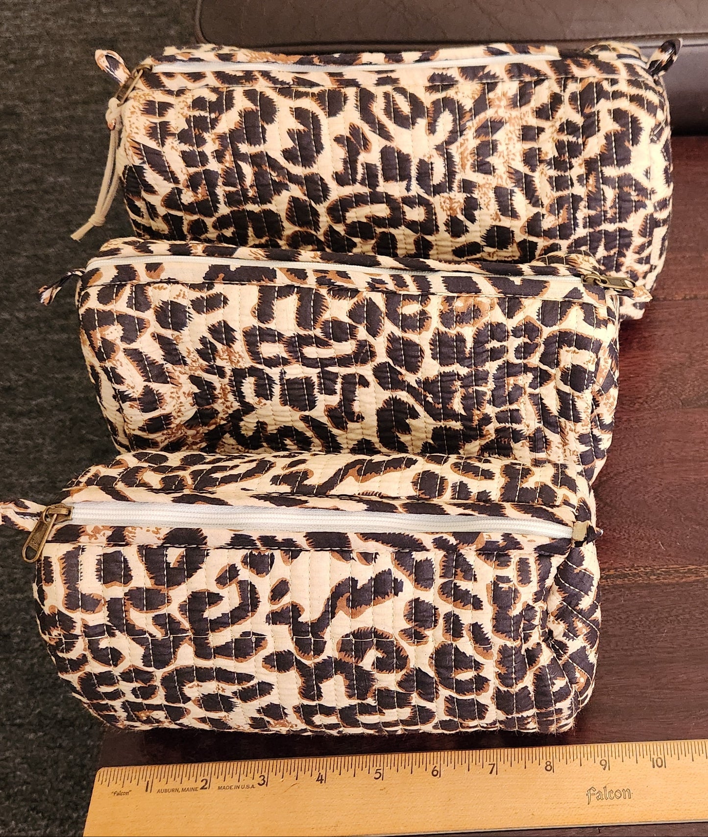 Aubrey Leopard 3 Piece Organizer bags