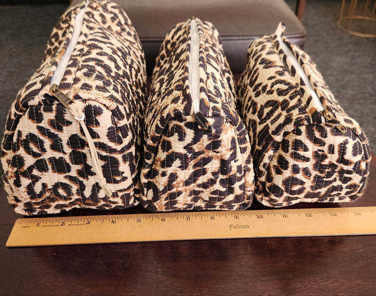 Aubrey Leopard 3 Piece Organizer bags