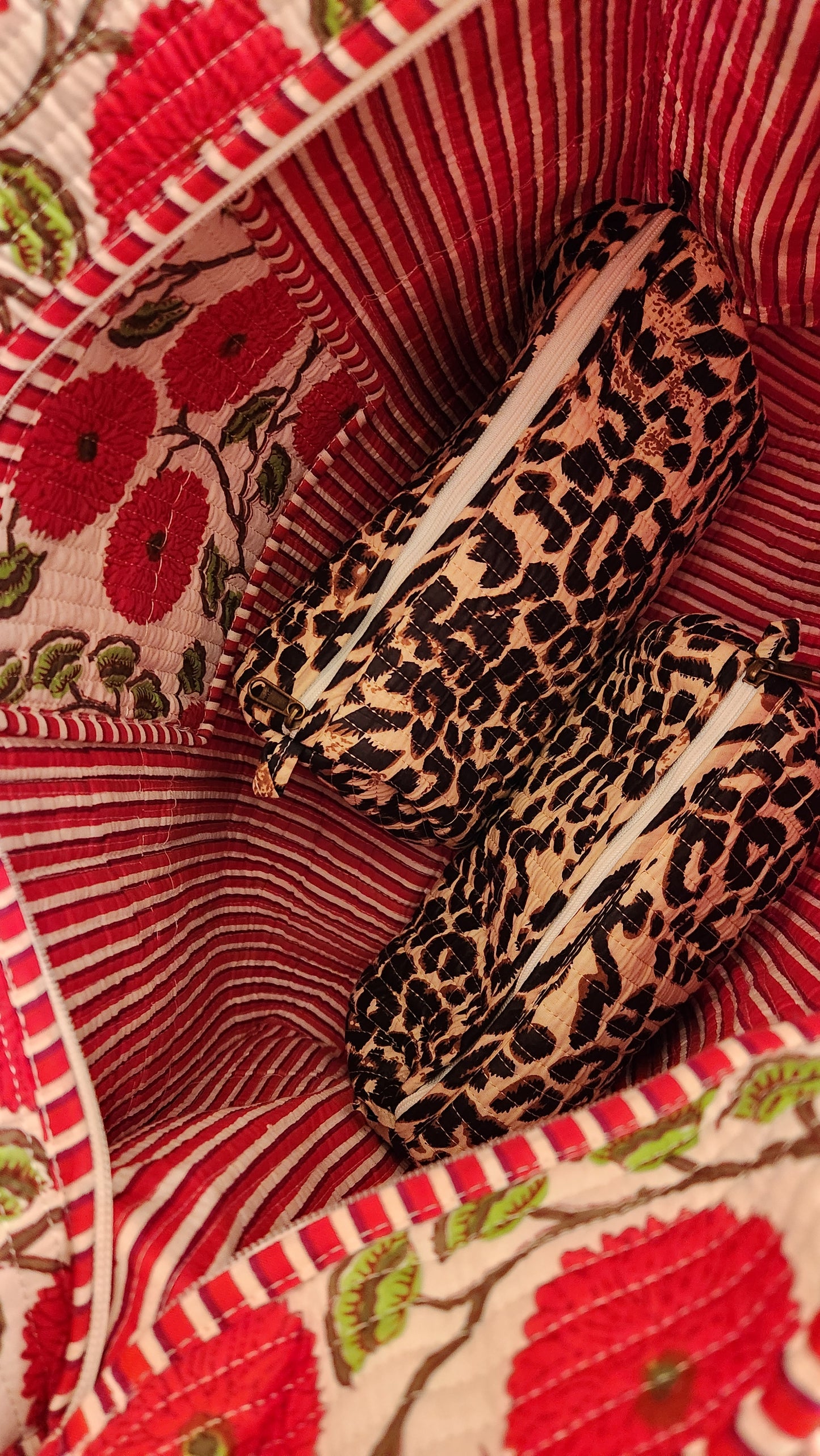Aubrey Leopard 3 Piece Organizer bags
