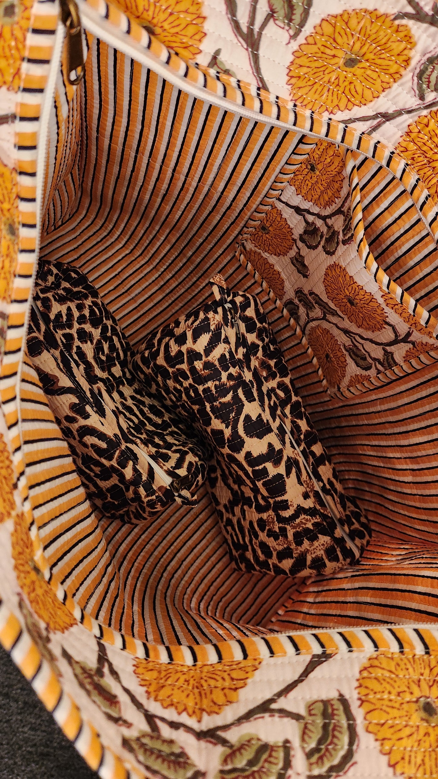 Aubrey Leopard 3 Piece Organizer bags
