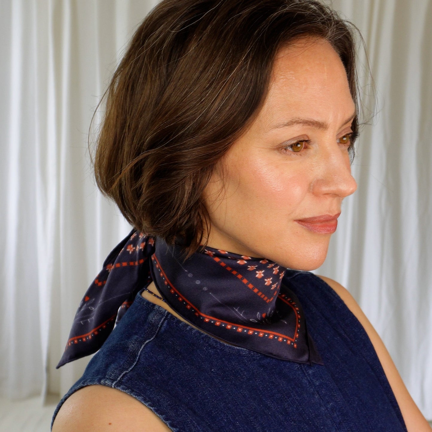 Drew 100% Silk Scarf | 22" Twill Weave