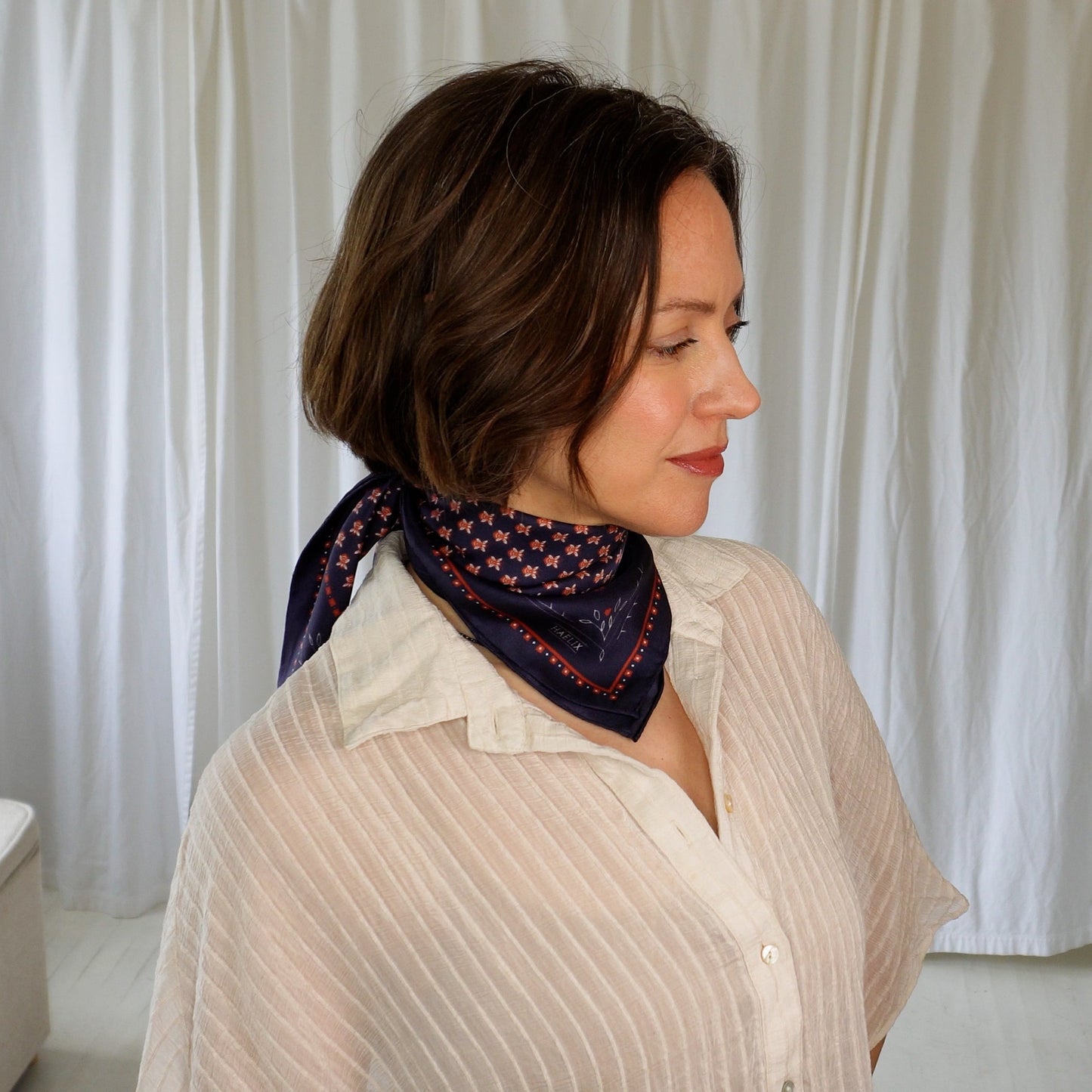 Drew 100% Silk Scarf | 22" Twill Weave