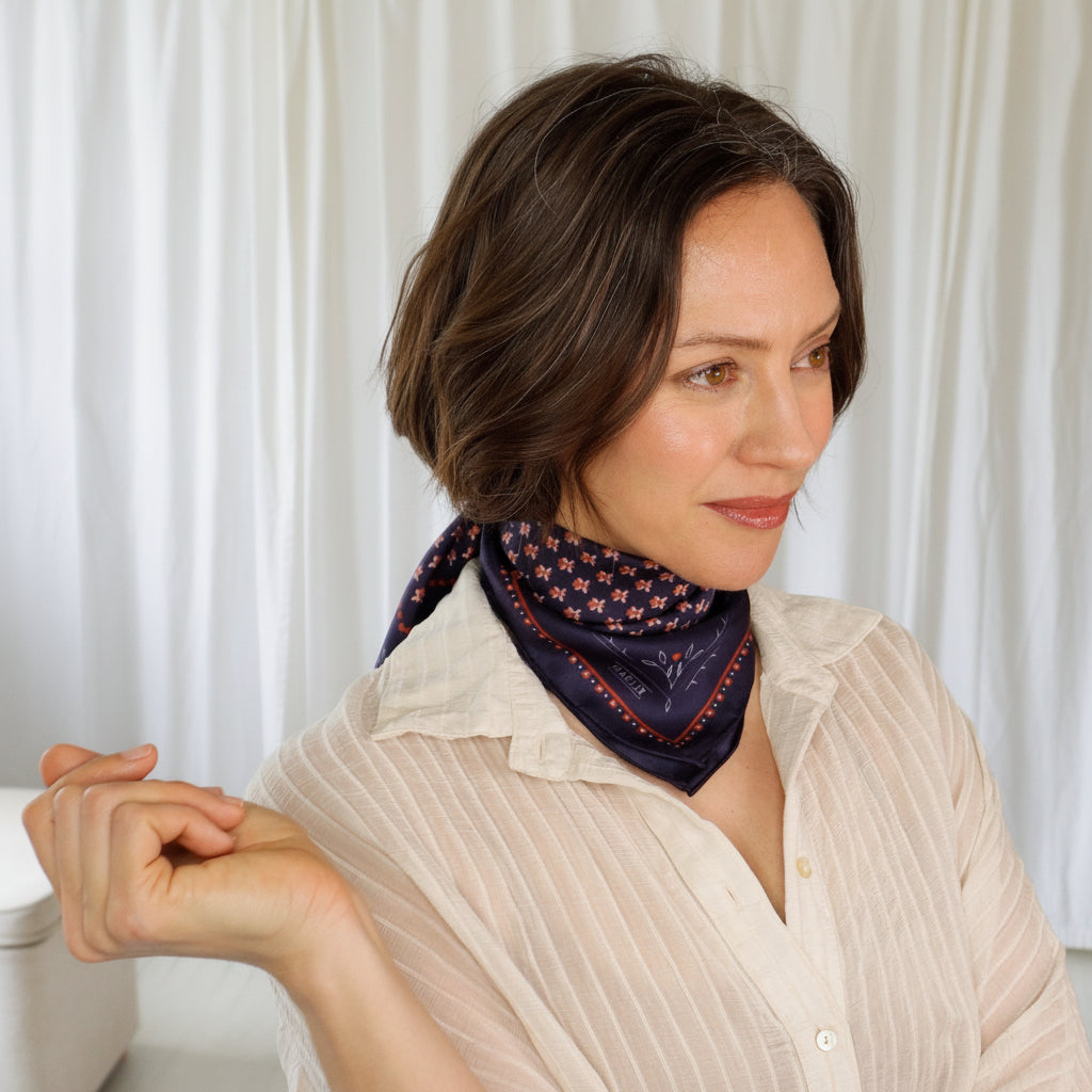 Drew 100% Silk Scarf | 22" Twill Weave