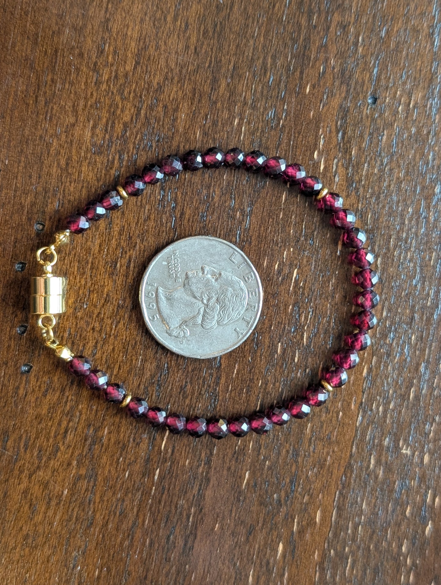 Martine Garnet Stone Bracelet with Magnetic Closure | Inclusive Jewelry