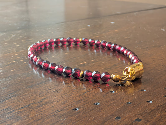 Martine Garnet Stone Bracelet with Magnetic Closure | Inclusive Jewelry