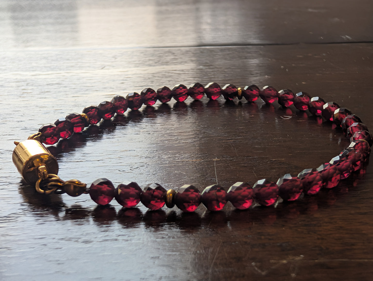 Martine Garnet Stone Bracelet with Magnetic Closure | Inclusive Jewelry