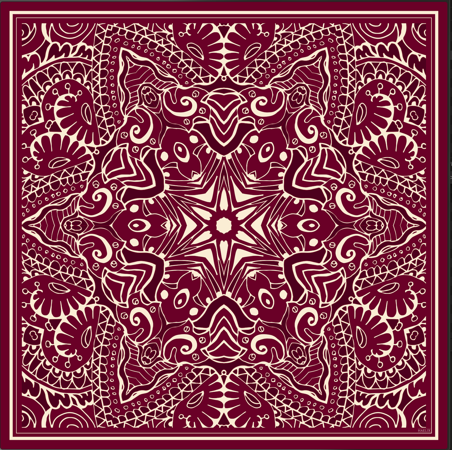 Vivienne 100% Silk Scarf | Burgundy | 39" Large Square | Ultra Lightweight
