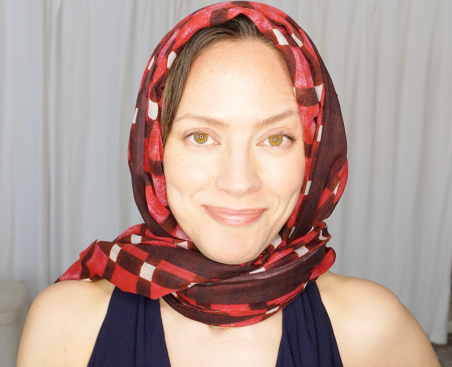 Cherry Lattice Cotton Scarf | Large Lightweight 100% Cotton