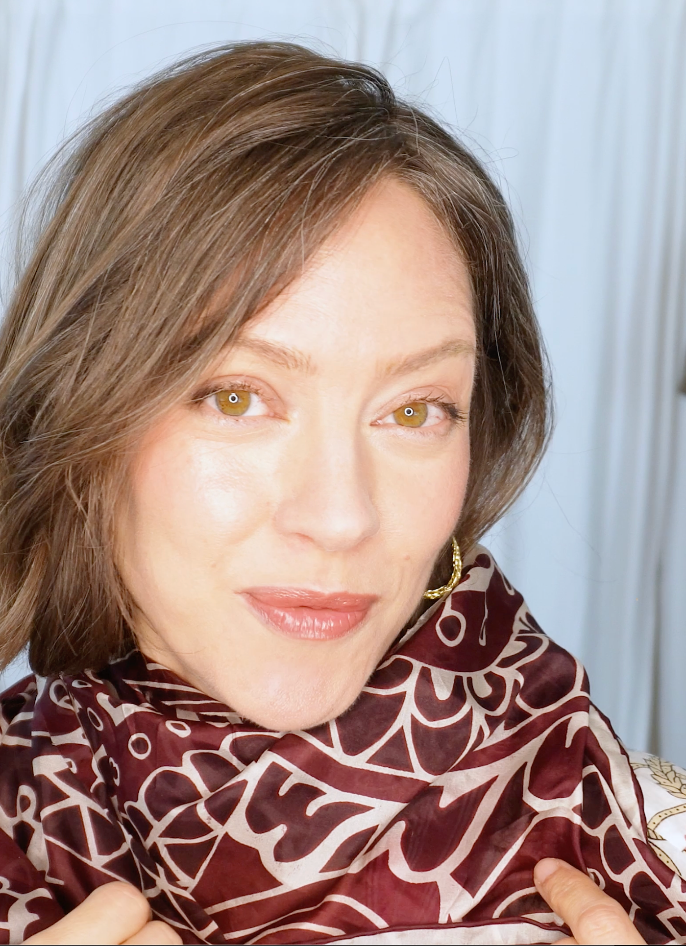 Vivienne 100% Silk Scarf | Burgundy | 39" Large Square | Ultra Lightweight