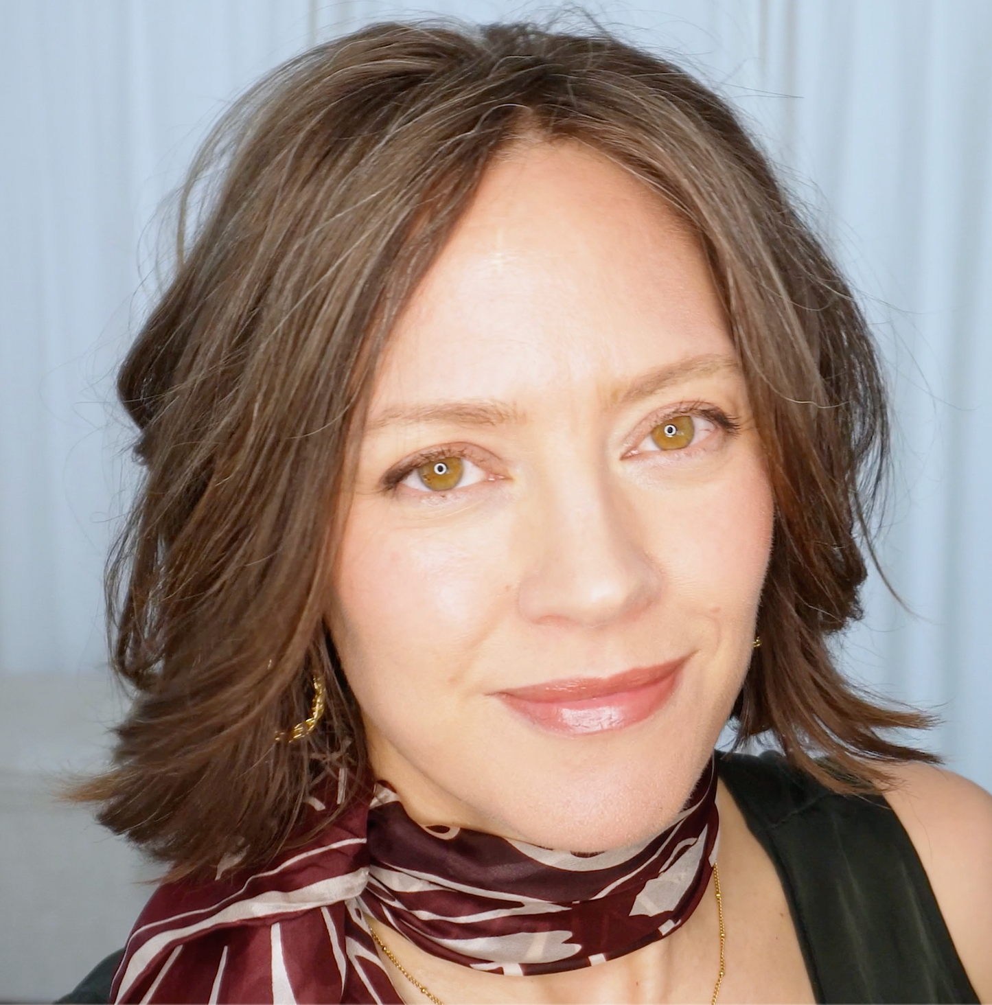 Vivienne 100% Silk Scarf | Burgundy | 39" Large Square | Ultra Lightweight