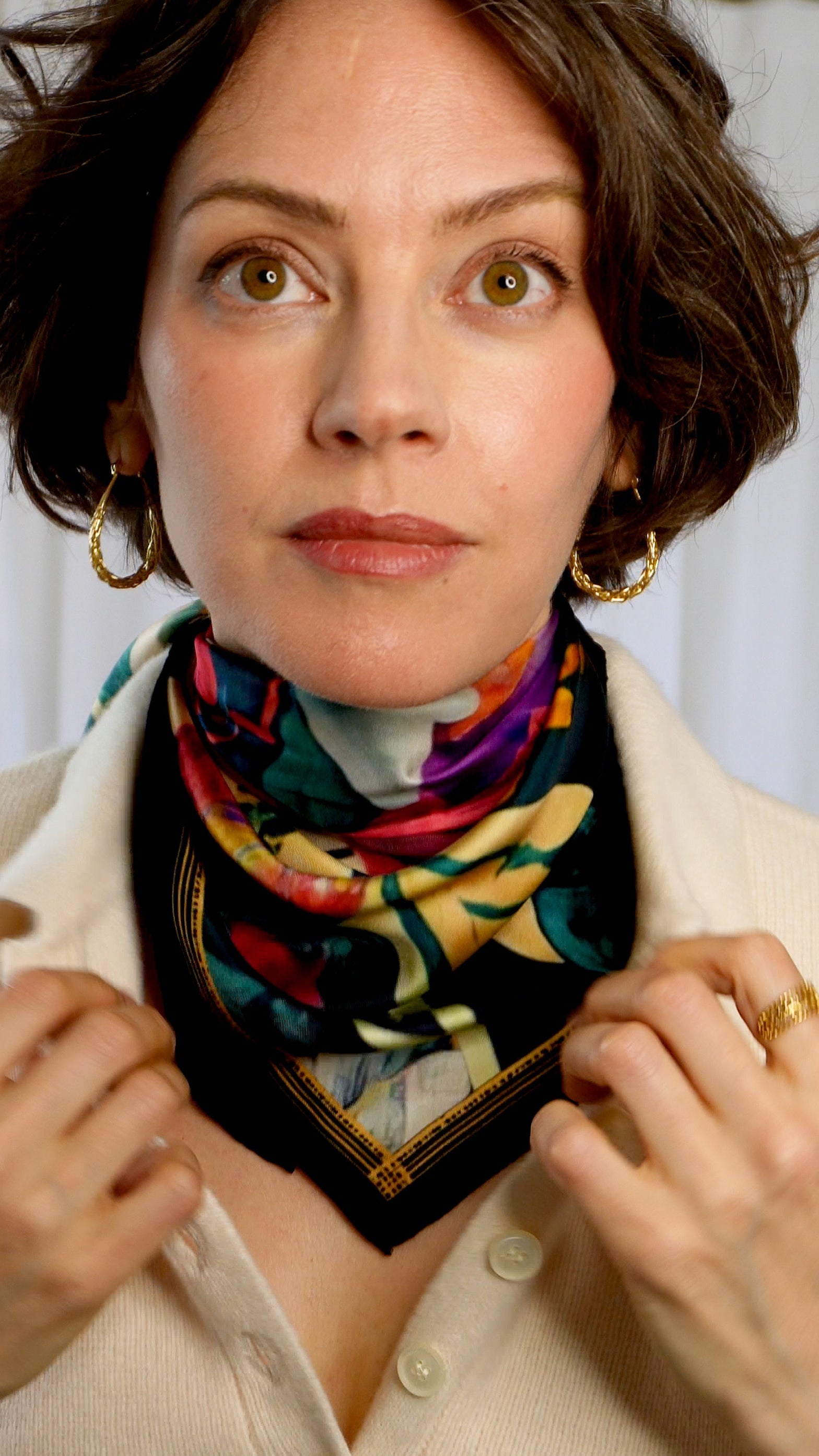 Fionna 100% Silk Scarf | Deep Jewel Tones | 36