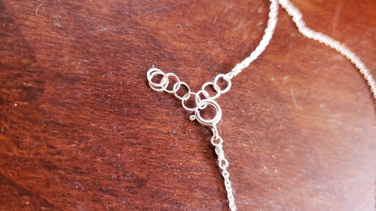 16" Carnelian Topaz Necklace Sterling Silver fine chain