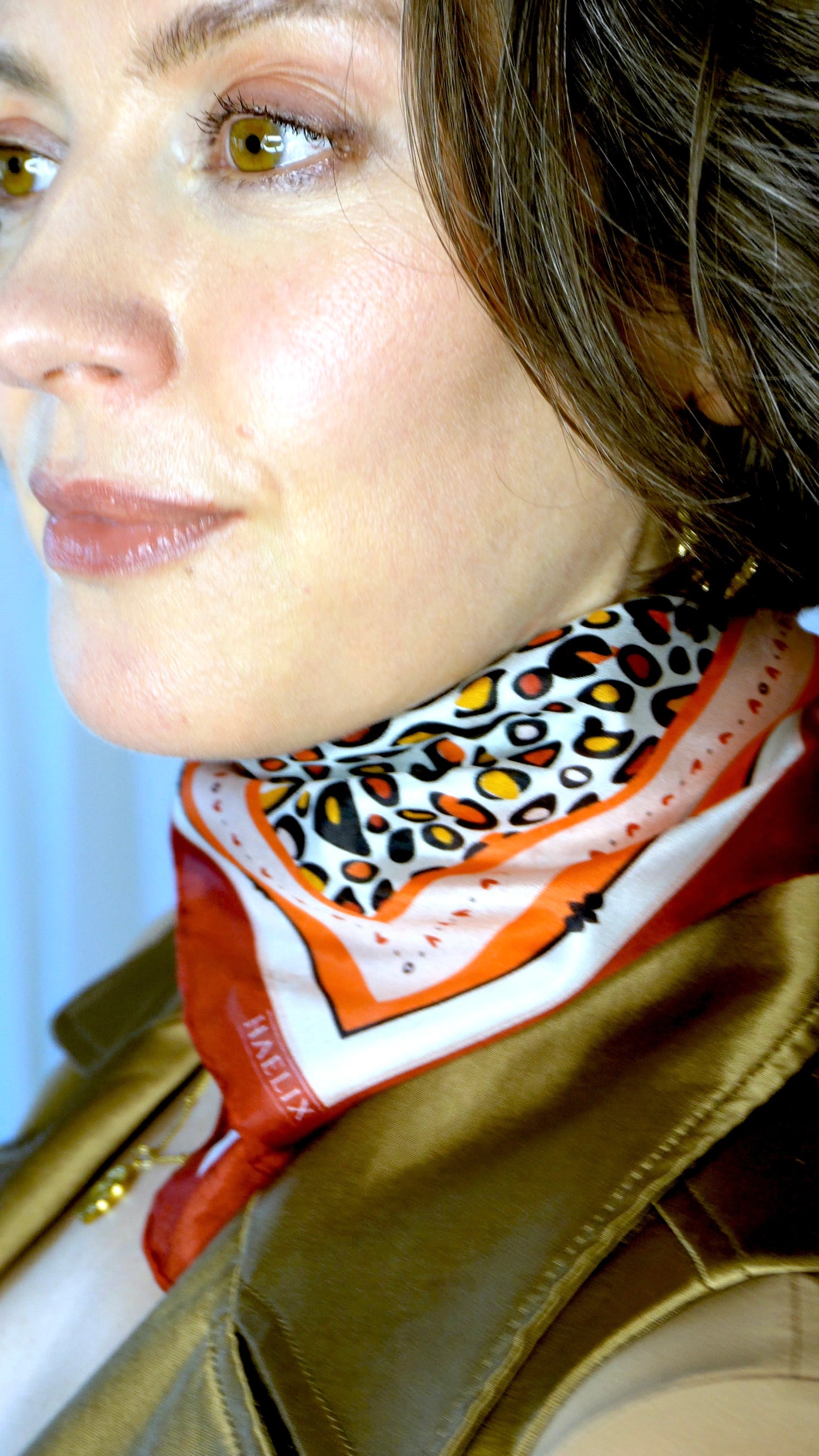 Loren 100% Silk Scarf | Red Leopard Print Scarf | Lightweight Silk